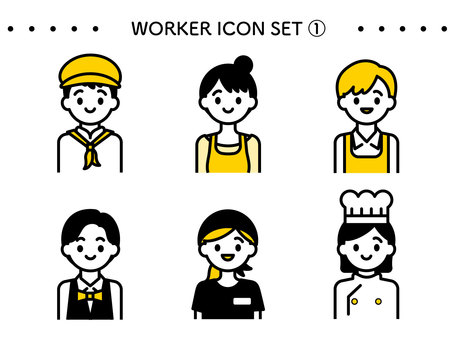 職業(飲食系)アイコンセット02 職業(飲食系)アイコンセット02 人物,男性,女性,職業,飲食業,パート,アルバイト,オーナー,スタッフ,カフェのイラスト素材
