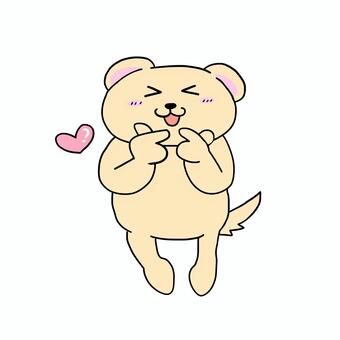 手でハートを作る犬 犬,動物,キャラ,ポップ,かわいい,ハート,作る,キュン,胸キュン,ドキドキのイラスト素材