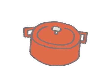 pot (red), pot, kitchen equipment, kitchenware, JPG and PNG