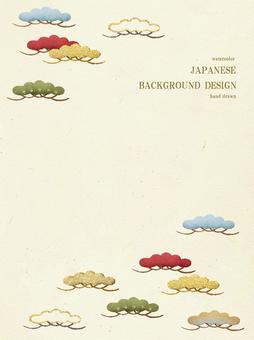 New Year's card colorful pine Japanese background 92 New Year's card colorful pine Japanese background 92