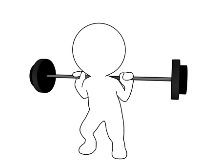 バーベルを肩に乗せる棒人間 筋トレ,バーベル,ウェイトトレーニング,トレーニング,フィットネス,鍛錬,重量挙げ,ボディメイク,筋力,持久力のイラスト素材