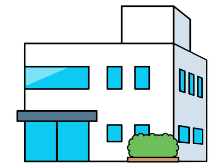 小さな会社 建物,オフィス,会社,外観,企業,事業所,事務所,中小企業,テナント,建築物のイラスト素材
