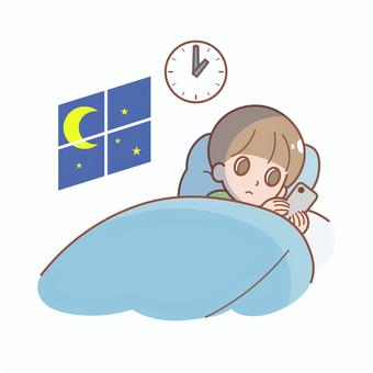 A child who stays up late at night (with outline), people, child, boy, JPG and PNG