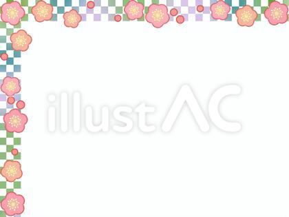 梅の花フレーム花模様飾り枠素材イラスト