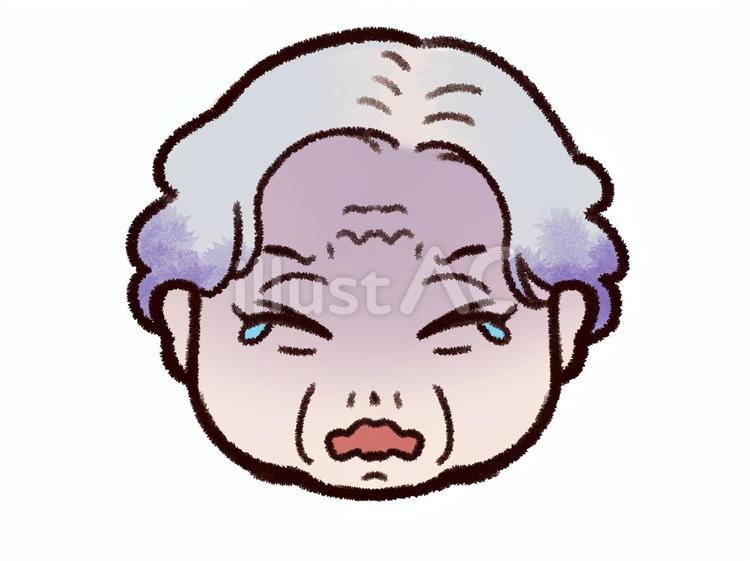 老人の顔イラスト２（恐怖・後悔) 恐怖,涙,後悔のイラスト素材