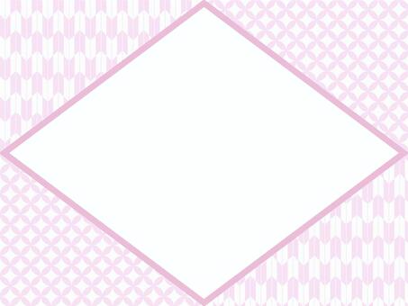 和柄の色紙風背景（ピンクパターン） 和柄,年賀状,正月,お祝い,メッセージ,青梅波,七宝,文様,フレーム,パステルカラーのイラスト素材