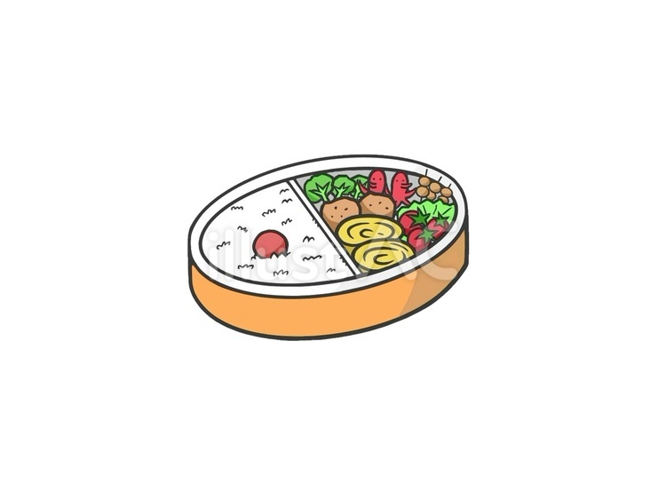 唐揚げや卵焼きの入った美味しそうなお弁当 お弁当,ごはん,弁当箱のイラスト素材