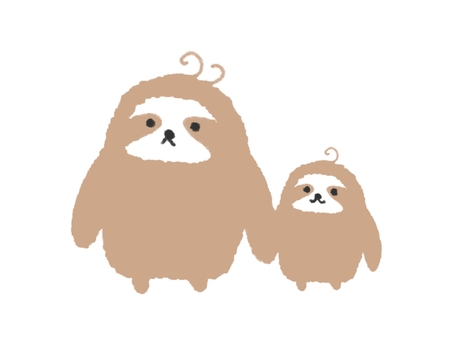 Parent and child of sloth ①, , JPG and PNG