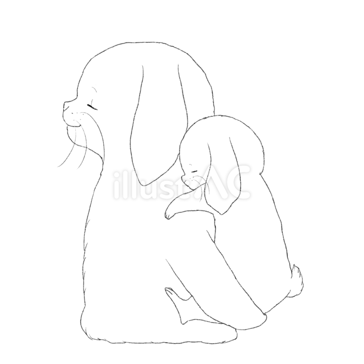 おんぶをするウサギ ウサギ,動物,親子のイラスト素材