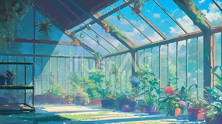 古い温室 温室,植物園,植木鉢のイラスト素材