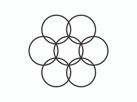 エッグオブライフ(太)03 エッグオブライフ(太)03 エッグオブライフ,幾何学模様,模様,開運,マーク,シンプル,アイコンのイラスト素材