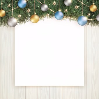 クリスマスツリーと白い木目のボード クリスマス,フレーム,背景,クリスマスツリー,カワイイ,ガーリー,メリー,もみの木,モミ,木のイラスト素材