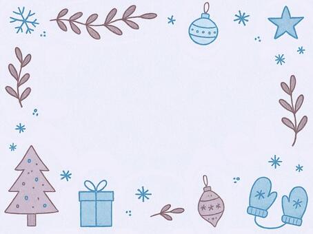 381.背景 クリスマス,xmas,冬,ウィンター,冬イラスト,クリスマスフレーム,フレーム,飾り枠,手描き,手書き風のイラスト素材