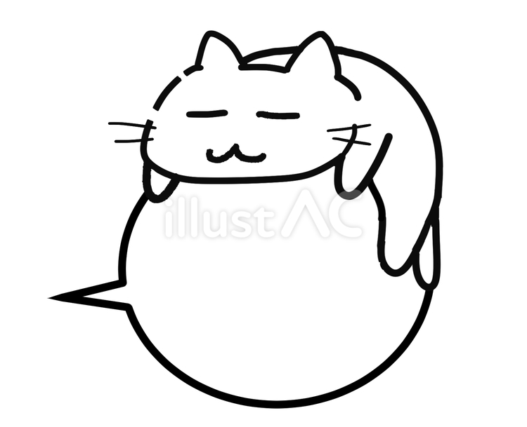 ふきだしねこ ねこ,吹き出し,かわいいのイラスト素材