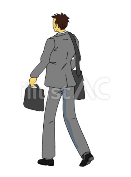 歩く会社員 後姿