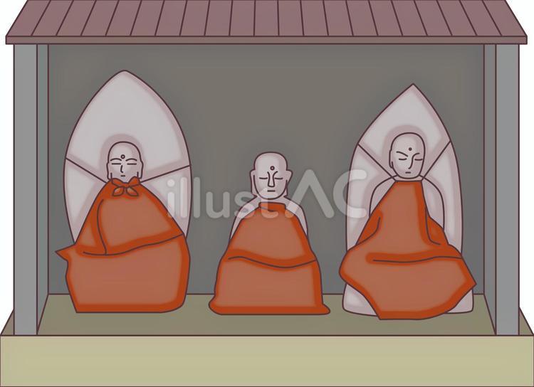 お地蔵様 お地蔵様,祠,祀るのイラスト素材