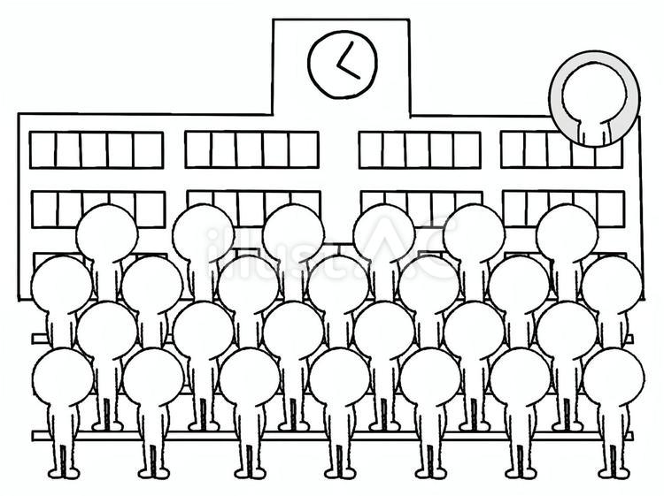 卒業写真 卒業写真,学校,シルエットのイラスト素材