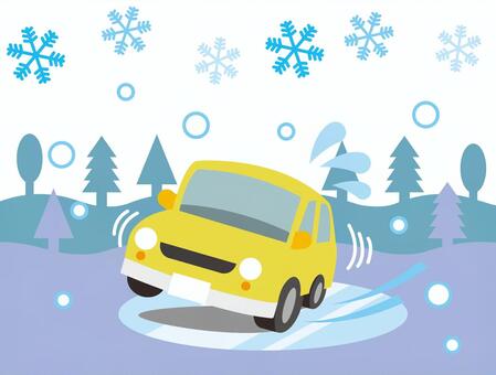 滑る車 路面凍結,スリップ事故,冬,スリップ,降雪,汗,乗り物,車両,12月,1月のイラスト素材