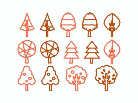 Autumn tree line drawing, Autumn tree line drawing, autumn, wood, set,