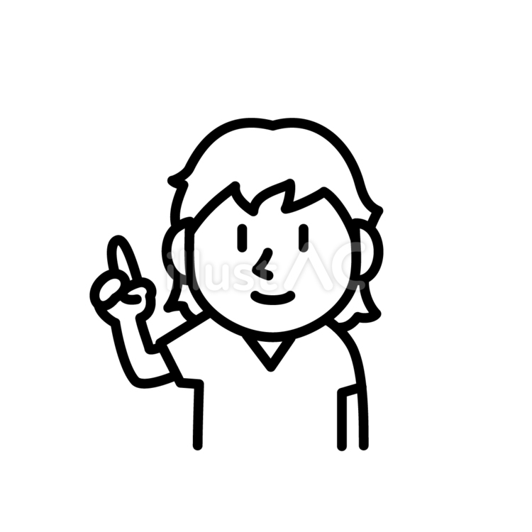 指差しする外国人男性の線画 指差し,説明,男性のイラスト素材