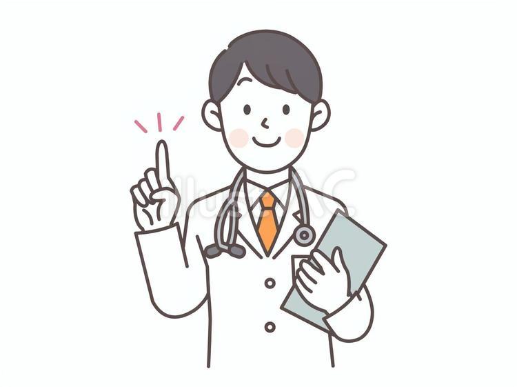 指差しするお医者さん_カルテあり 医者,医師,ドクターのイラスト素材