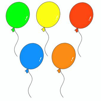 ふうせん（セット） 風船,ふうせん,遊園地,パーティー,お祝い,バルーン,シンプル,キッズ,こども,イベントのイラスト素材