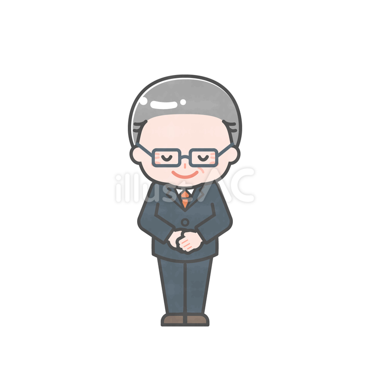 ミニ_単体_シニアの会社員男性08 男性,大人,シニアのイラスト素材