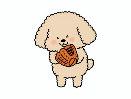 新しいグローブだぁ♪野球好きの犬さん いぬ,グローブ,野球,スポーツ,キャッチボール,草野球,高校野球,球児,少年野球,練習のイラスト素材