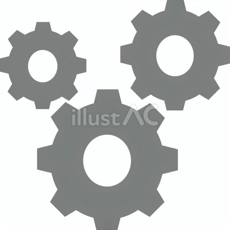歯車3つ　灰色(3つとも大きさは異なる) 歯車,灰色,三位一体のイラスト素材