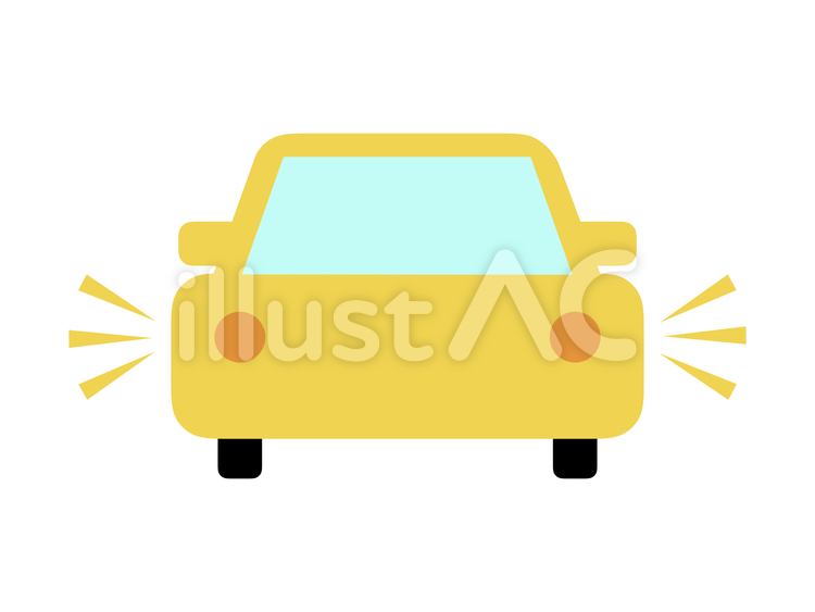 車　自動車　横　黄色 車,自動車,乗用車のイラスト素材