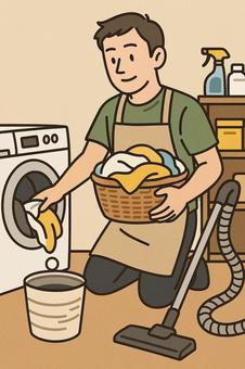 家事をする男性