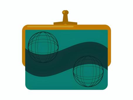 がま口財布 財布,がま口,お金,小銭入れ,グリーン,シンプル,ベクター,イラストのイラスト素材