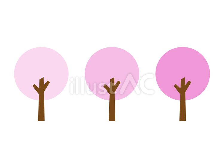 桜の木 樹木,桜,並木のイラスト素材