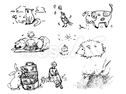 生き物セット03【アナログ・ペン画】
