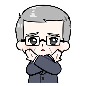 手でバツを作るスーツのおじさん スーツ,社会人,会社員,仕事,アイコン,職業,おじさん,年配,男性,上司のイラスト素材