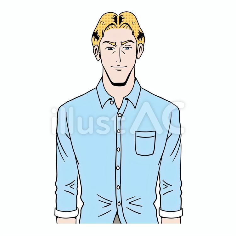 アメコミタッチの白人正面 アメコミ,人物,人のイラスト素材
