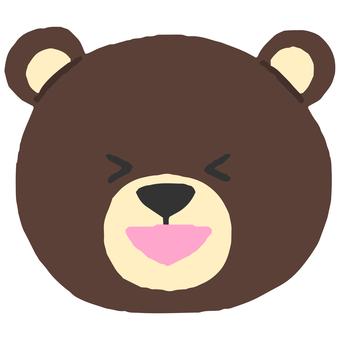 元気な笑顔の熊の顔 熊,くま,クマ,顔,表情,動物,生き物,笑顔,笑う,元気のイラスト素材