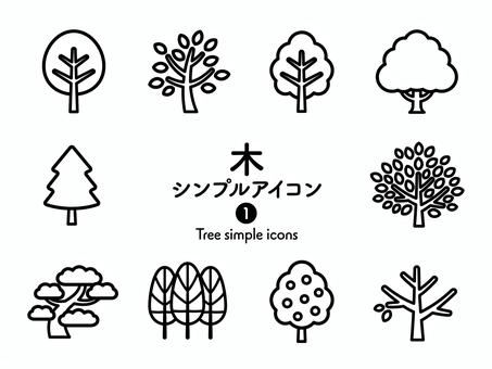 Sアイコン 樹木1 モノクロ223 アイコン集,アイコン,木,樹木,植物,幹,葉,広葉樹,常緑樹,林のイラスト素材