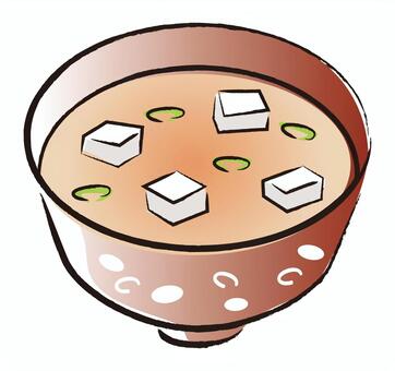 Miso soup, breakfast, rice, pen, JPG, PNG and EPS