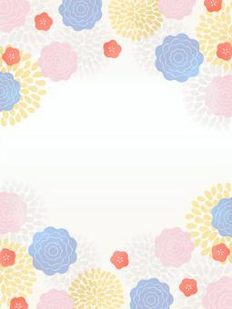 和風の花の背景12 和風,和柄,正月,花,梅,牡丹,年賀状,背景,フレーム,装飾のイラスト素材