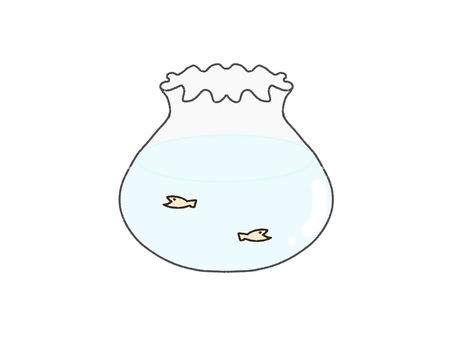 Illustration, aquarium fish, medaka, fish bowl, 