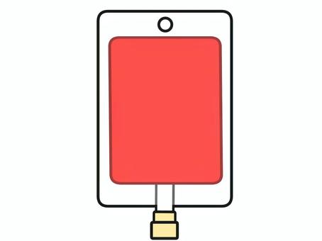 血液が入った点滴パックのイラスト パック,点滴,血液,蓋,液体,輸血のイラスト素材