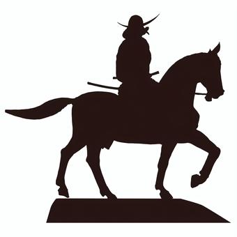 伊達政宗公　銅像 伊達政宗像,伊達政宗,銅像,戦国時代,戦国武将,武将,馬上,青葉城址,青葉公園,騎乗像のイラスト素材