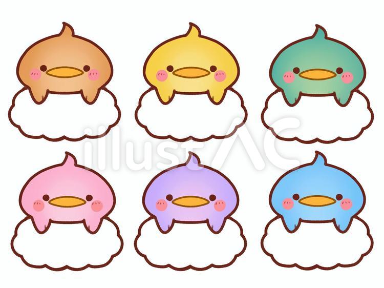 カラフルひよこ名札イラスト No 無料イラストなら イラストac