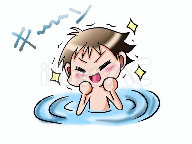 サウナから水に移動した男性 大人,サウナ,サウナーのイラスト素材