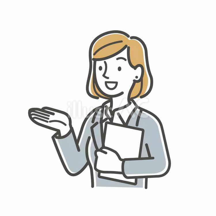 案内する女性会社員 案内,女性,会社員のイラスト素材
