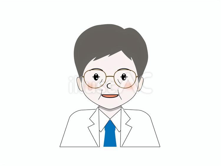 親しみやすい笑顔の白衣メガネの人物 人物,医療,病院のイラスト素材