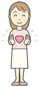  ロングヘア女性-359-全身