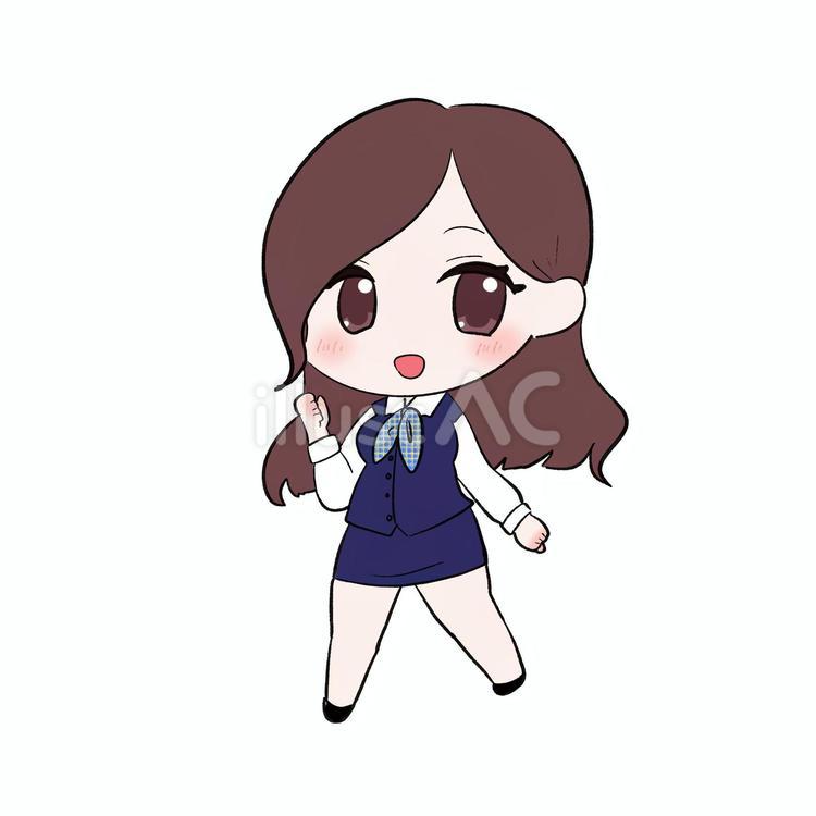応援するお姉さん、ミニスカver 人物,お姉さん,全身のイラスト素材
