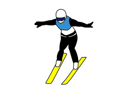 スキージャンプ スキージャンプ,競技,種目,ウインタースポーツ,運動,冬,迫力,ダイナミック,人,人物のイラスト素材